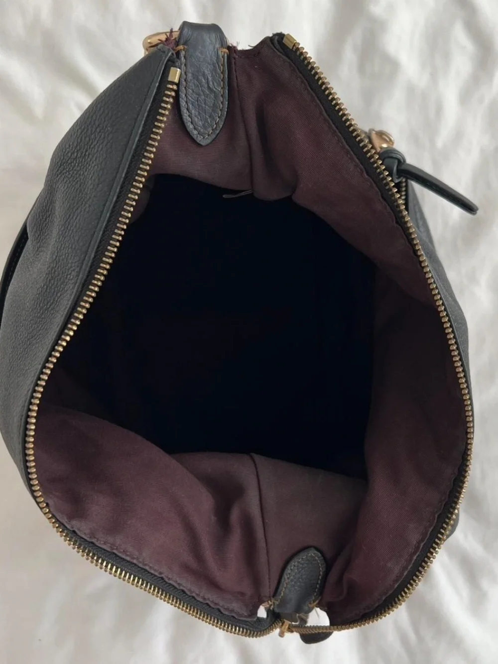 Coach Pennie Black Pebbled Leather Hobo Shoulder Bag with Gold Hardware